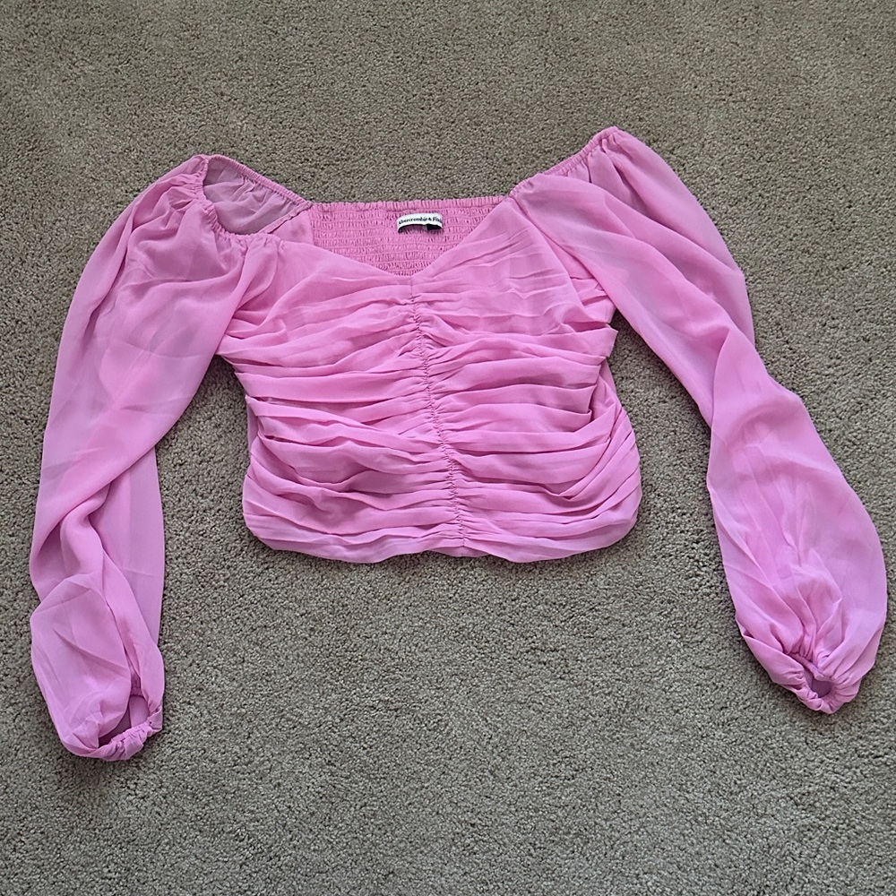 Elegant Pink Ruched Women's Top